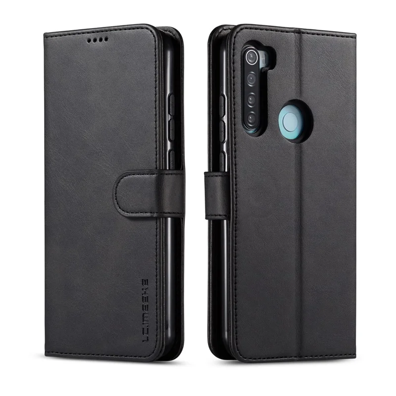 LC.IMEEKE PU for Xiaomi Redmi Note 8 Leather Protective Flip Wallet Casing - Black