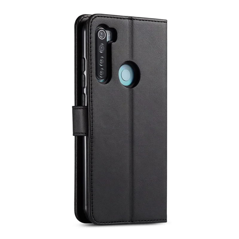 LC.IMEEKE PU for Xiaomi Redmi Note 8 Leather Protective Flip Wallet Casing - Black