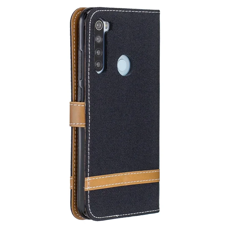 Cáscara de Cuero de Tela de Jeans de Color Surtido Para Xiaomi Redmi Note 8 - Negro