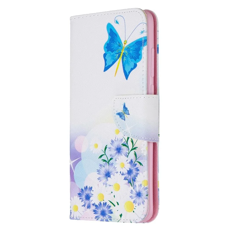 Estuche de Billetera de Cuero de Impresión de Patrones Para Xiaomi Redmi Note 8 Pro - Mariposas Vívidas