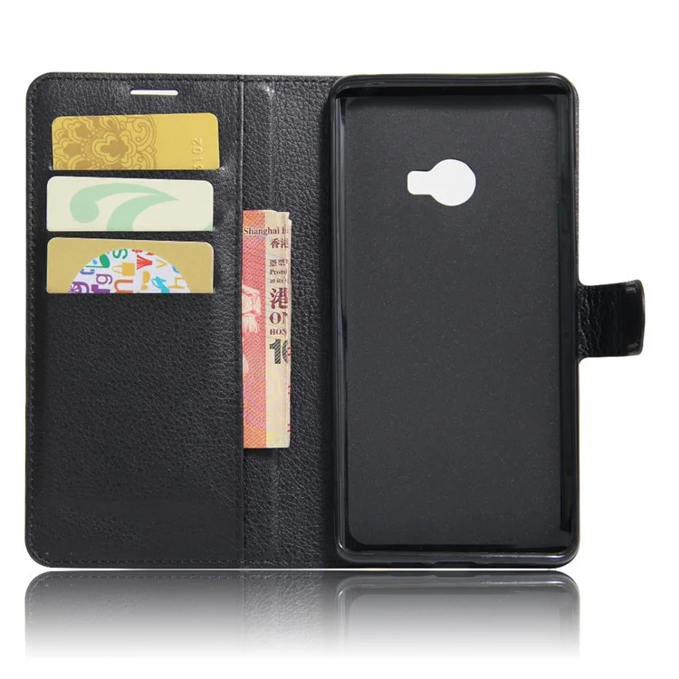 Litchi Skin Wallet Leather Stand Case for Xiaomi Mi Note 2 - Black