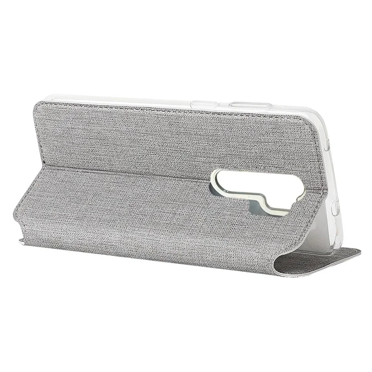 Vili DMX Cross Texture PU Cuero Case Con Ranura Para Tarjetas Para Xiaomi Redmi Note 8 Pro - Gris