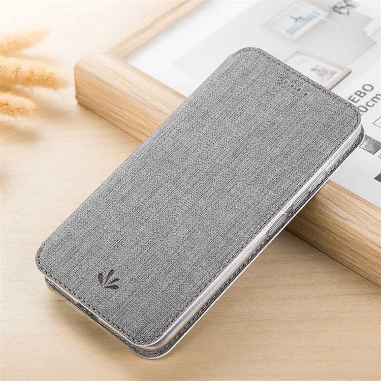 VILI DMX Cross Texture pe Case Pettura PU Custodia Con Slot Per Schede Per Xiaomi Redmi Note 8 Pro - Grigio