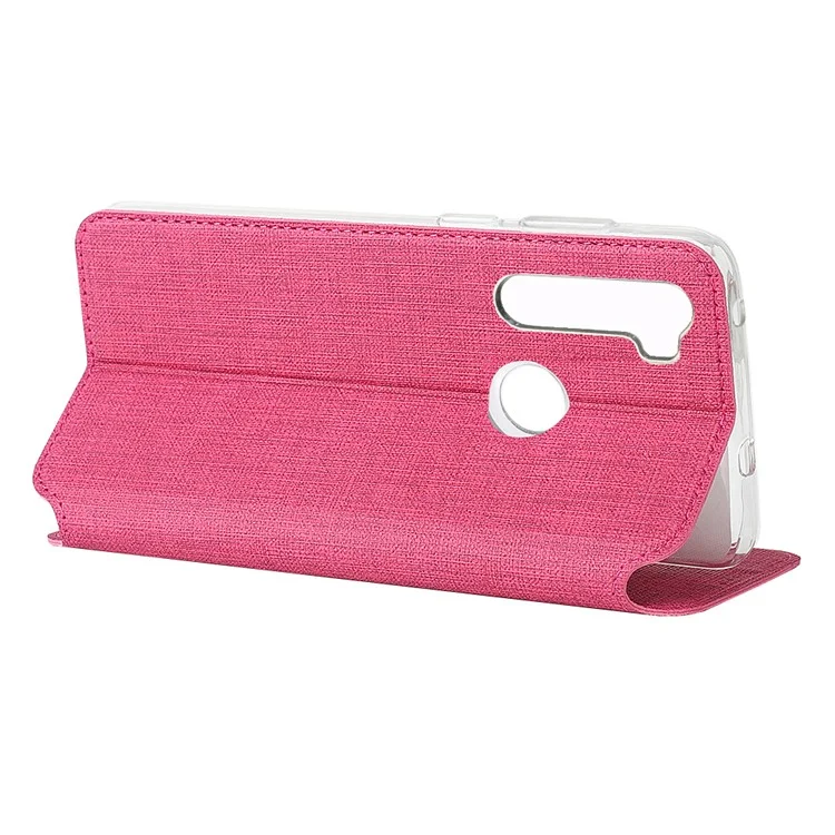 Custodia in Pelle VILI DMX Cross Texture Con Slot Per Schede Per Xiaomi Redmi Note 8 - Rosa