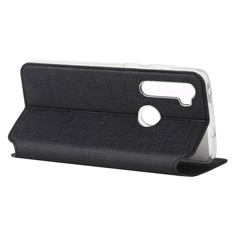 VILI DMX Cross Texture Leather Stand Case with Card Slot for Xiaomi Redmi Note 8 - Black