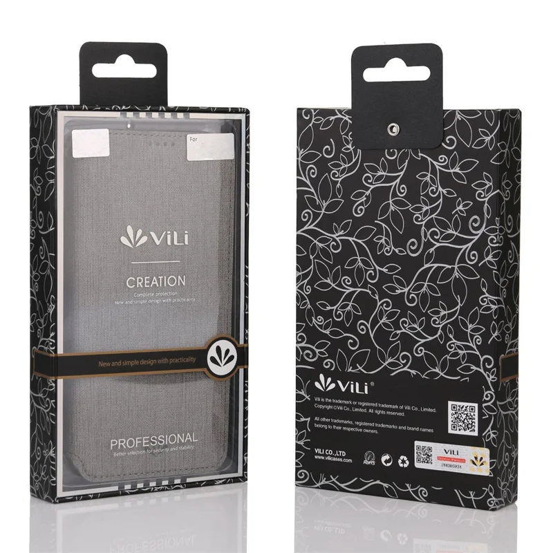 VILI DMX Cross Texture Leather Stand Case with Card Slot for Xiaomi Redmi Note 8 - Black