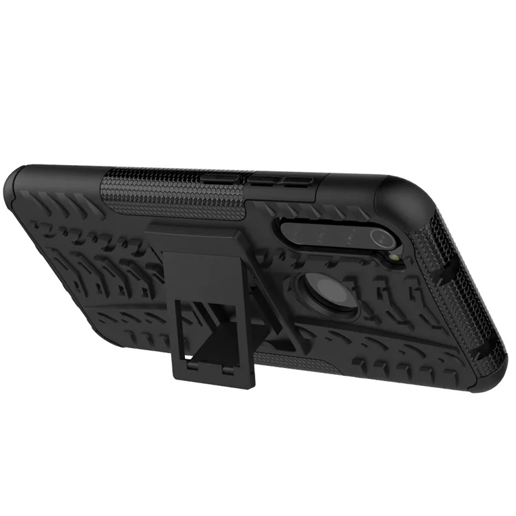 Cool Tyre Hybrid PC + TPU Cover Shell with Kickstand for Xiaomi Redmi Note 8 - Black