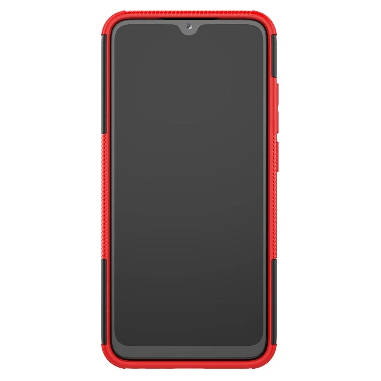 Cool Pneu Híbrido PC + TPU Tampa Shell Com Kickstand Para Xiaomi Redmi Nota 8 - Vermelho