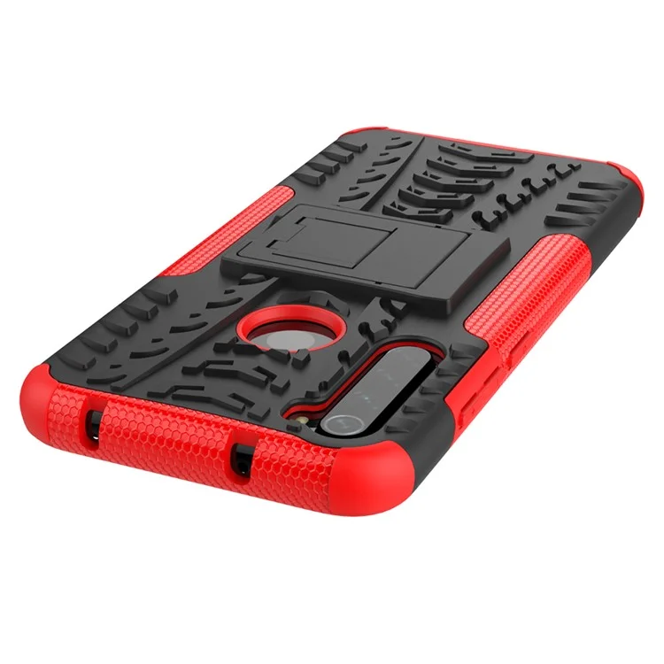 Cool Tyre Hybrid PC + TPU Cover Shell with Kickstand for Xiaomi Redmi Note 8 - Red