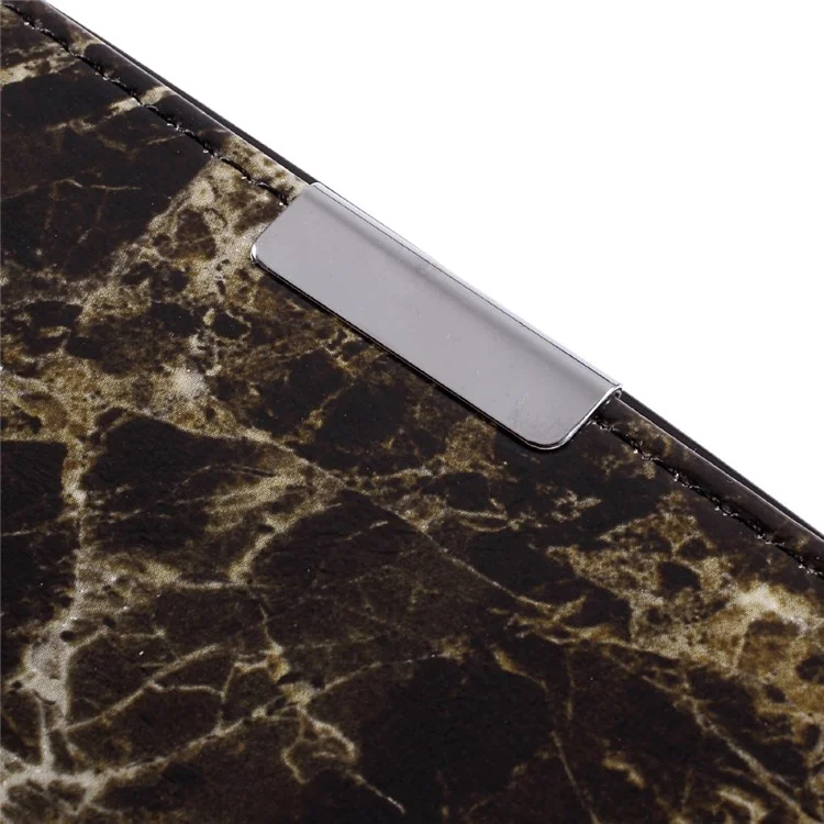Marble Grain Leather Wallet Phone Stand Case for Xiaomi Mi 5s Plus - Black