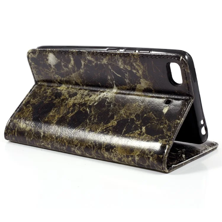 Marble Grain Smooth Leather Wallet Mobile Stand Case for Xiaomi Mi 5s - Black