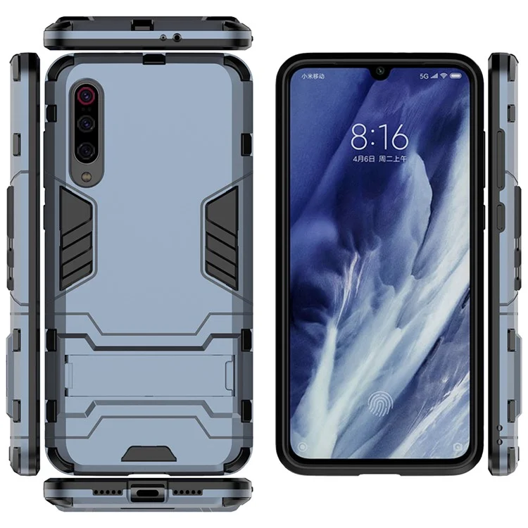 PC + TPU Cool Case with Kickstand for Xiaomi Mi 9 Pro - Dark Blue
