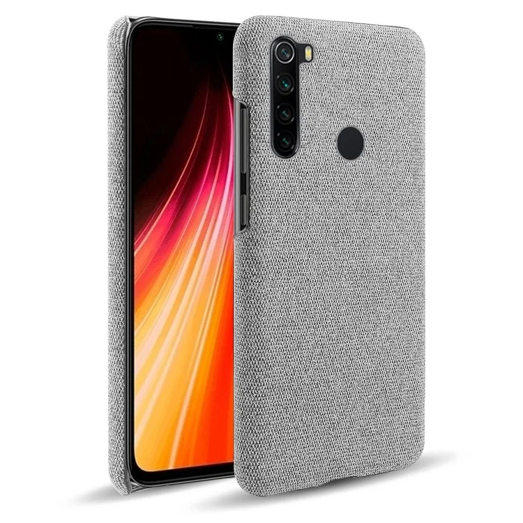 Textura de Tela KSQ PC PC Cubierta de la Caja Del Teléfono Protector Para Xiaomi Redmi Nota 8 - Gris Claro