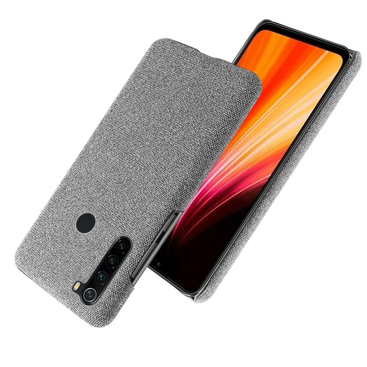 KSQ Cloth Texture PC Protective Phone Case Covering for Xiaomi Redmi Note 8 - Light Grey