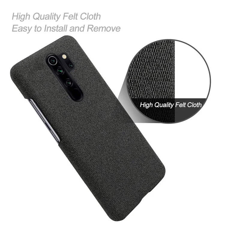 KSQ Cloth + PC Mobile Protective Phone Case Cover for Xiaomi Redmi Note 8 Pro - Black