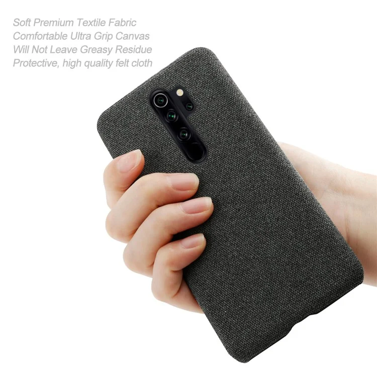 KSQ Cloth + PC Mobile Protective Phone Case Cover for Xiaomi Redmi Note 8 Pro - Black