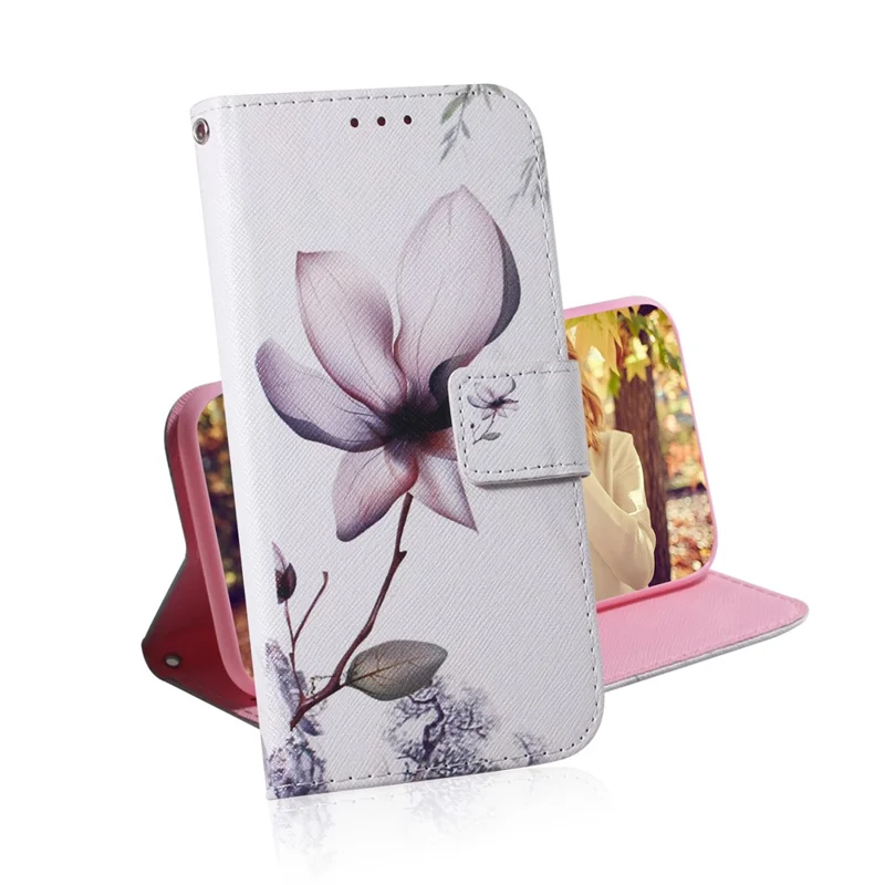 Pattern Printing PU Leather Wallet Stand Case for Xiaomi Redmi 8 - Beautiful Flowers