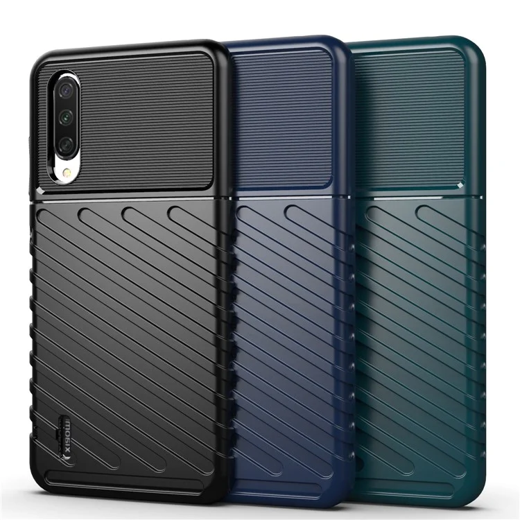 Serie Thunder Twill Texture Soft TPU Back Shell Per Xiaomi Mi Cc9e/mi A3 - Nero