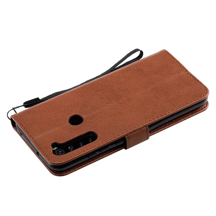 Кожаный чехол-кошелек KT Leather Series-2 для Xiaomi Redmi Note 8 - Коричневый
