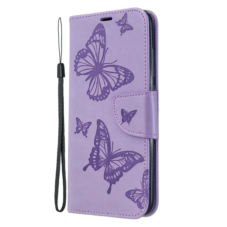 Empreinte Butterfly le Cuir Portefeuille Portefeuille Pour Xiaomi Redmi 8a - Violet