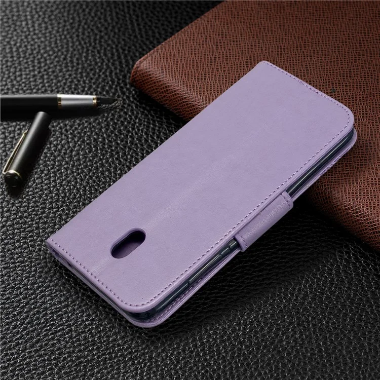 Caixa de Suporte de Couro de Borboleta Com Borboleta Para Xiaomi Redmi 8a - Roxo