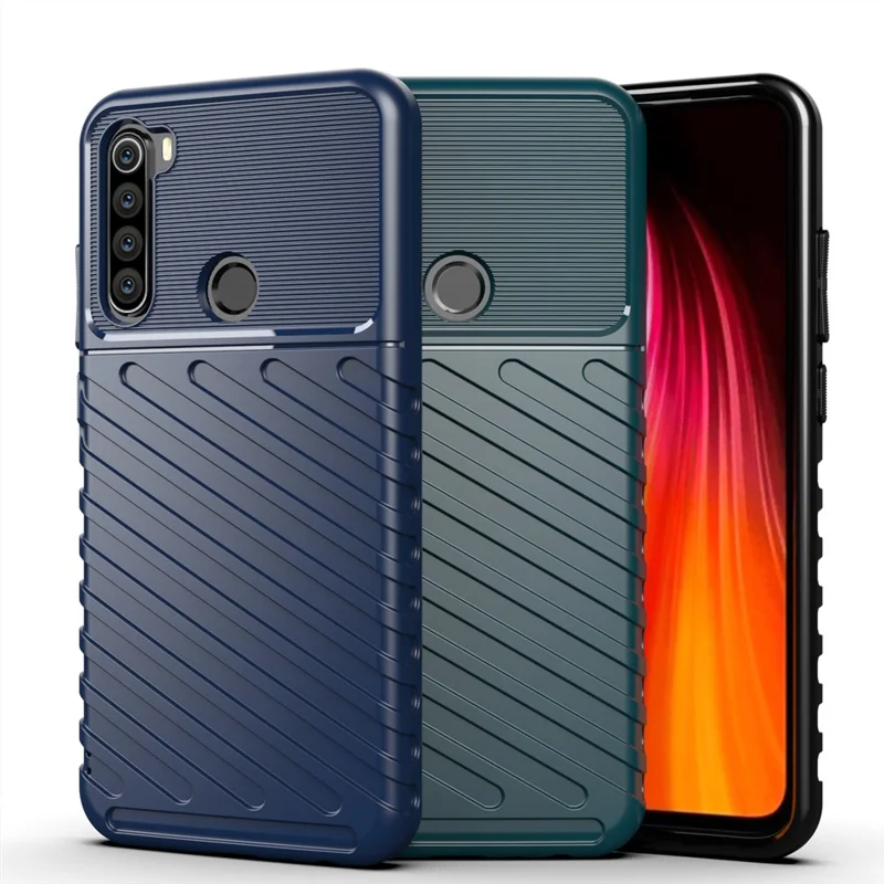 För Xiaomi Redmi Note 8 Thunder Series Twill Surface Soft TPU Back Shell - Blå