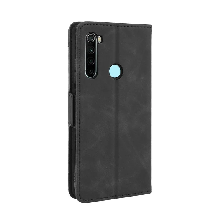 Caso de Caça -níqueis de Múltiplas Card de Couro da Carteira Para Xiaomi Redmi Note 8T - Preto