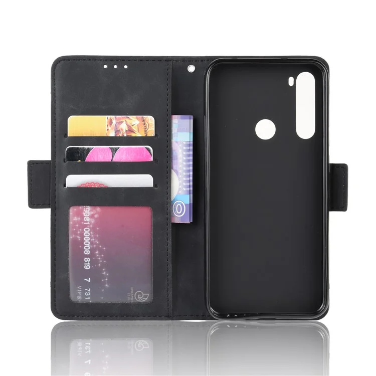 Case de Ranuras Para Tarjetas Múltiples de Cuero de Billetera Para Xiaomi Redmi Note 8T - Negro