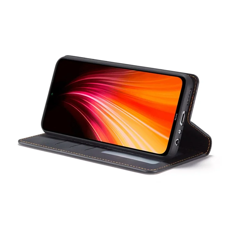 FORWENW Fantasy-Serie Auto-absorbierter Seidiger Touch-Leder-Stand-Fall Für Xiaomi Redmi-Anmerkung 8 - Schwarz