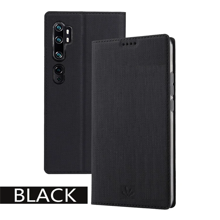 VILI DMX Cross Texture Stand Delother Card Card Case Для Xiaomi Mi CC9 Pro / Примечание 10 / Примечание 10 Pro - Черный