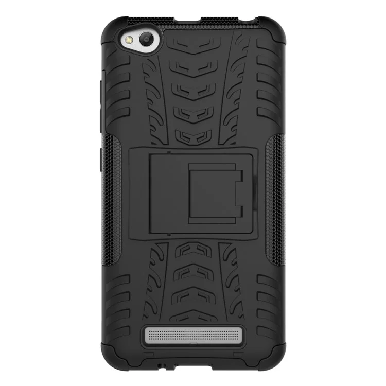 Cool Tyre Pattern Kickstand PC + TPU Hybrid Cover for Xiaomi Redmi 4a - Black