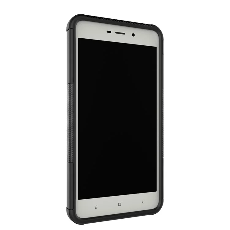 Cool Tyre Pattern Kickstand PC + TPU Hybrid Cover for Xiaomi Redmi 4a - Black
