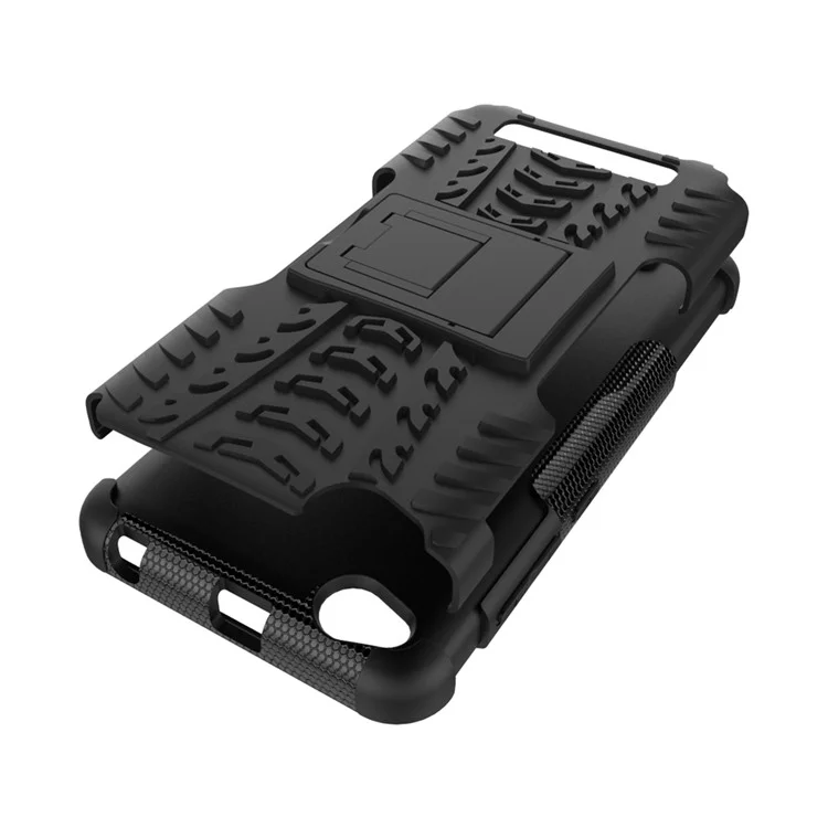 Cool Tyre Pattern Kickstand PC + TPU Hybrid Cover for Xiaomi Redmi 4a - Black