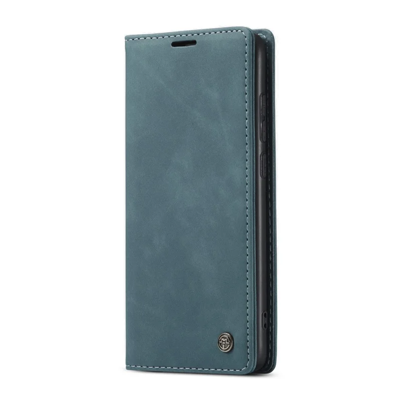 CASEME 013 Series Auto-absorbed Leather Wallet Stand Case Phone Shell for Xiaomi Redmi Note 8 Pro - Blue