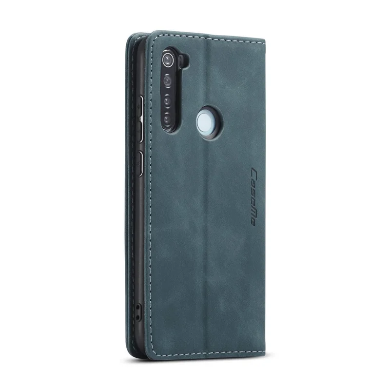 CASEME 013 Series Auto-absorbed Leather Wallet Stand Phone Covering Case for Xiaomi Redmi Note 8 - Blue