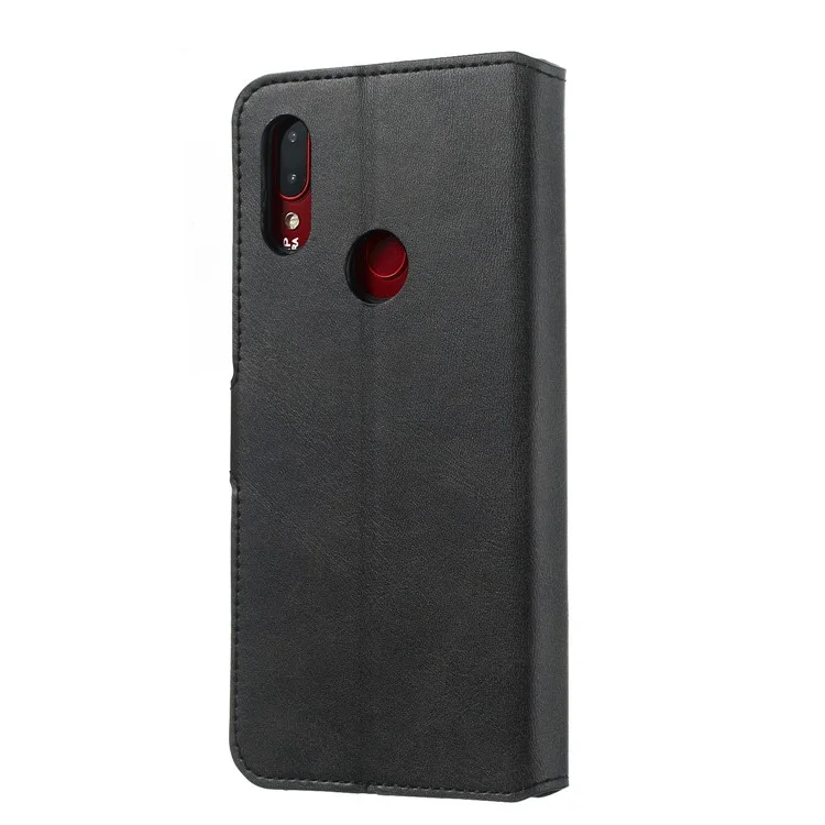 Étui de Téléphone en Cuir Avec Des Emplacements de Carte Pour Xiaomi Redmi Note 7 / Note 7 Pro (inde) / Note 7s - le Noir