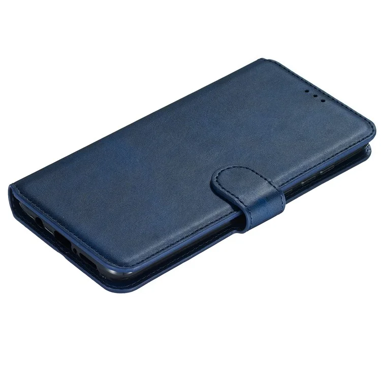 Per Xiaomi Redmi Note 8 Pro Solid Coloferto a Portafoglio Magnetico Copertina in Pelle Magnetica - Blu