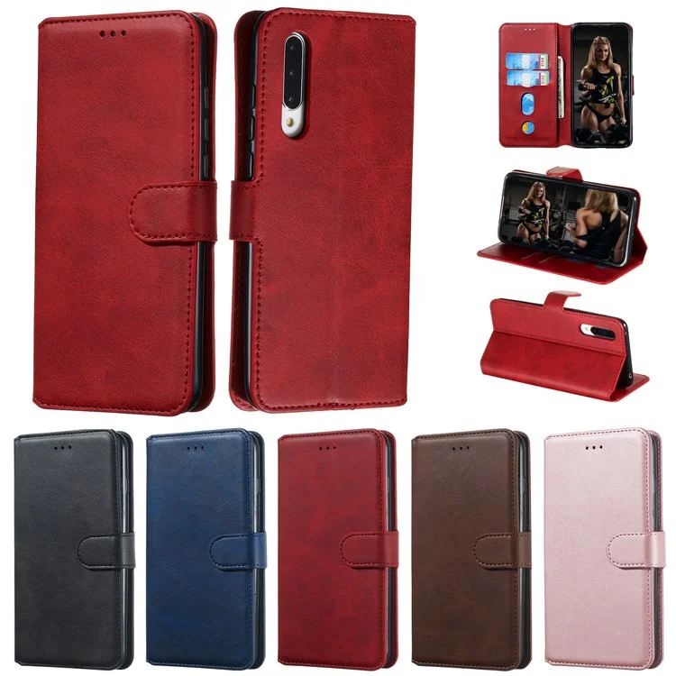 Klassische Ledergeldbörse für Smartphones, Ständer für Xiaomi Mi CC9 / Mi 9 Lite / A3 Lite / Mi CC9 Meitu Edition - Rot