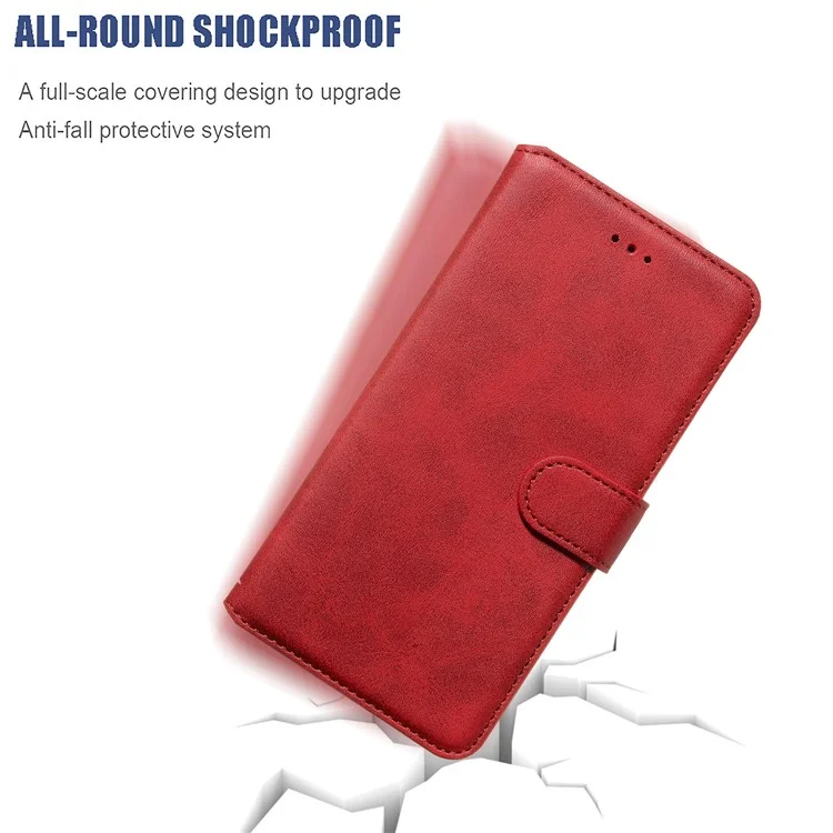 Classic Wallet Leather Stand Mobile Phone Casing for Xiaomi Mi CC9 / Mi 9 Lite / A3 Lite / Mi CC9 Meitu Edition - Red