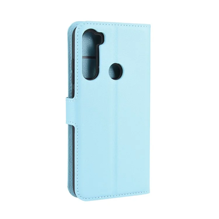 Étui en Cuir de Conception de la Peau Litchi Pour Xiaomi Redmi Note 8T - Bleu