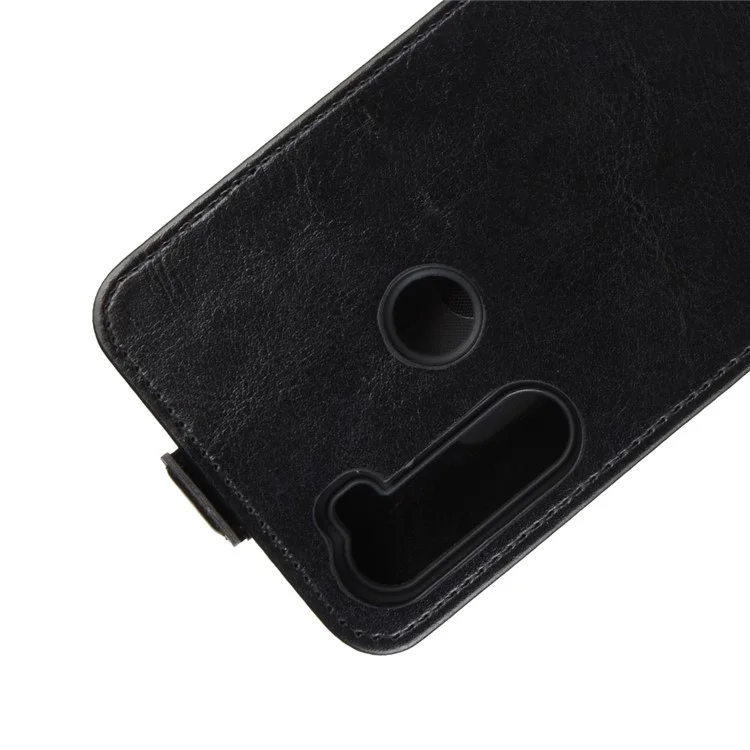 Crazy Horse Vertical Flip Leather Case with Card Slot for Xiaomi Redmi Note 8T - Black