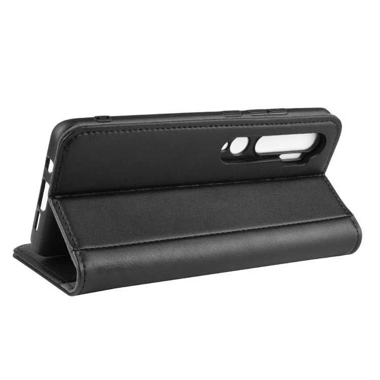 Couverture de Téléphone en Cuir Divisé Pour Xiaomi mi CC9 Pro / Mi Note 10 / Mi Note 10 Pro - le Noir