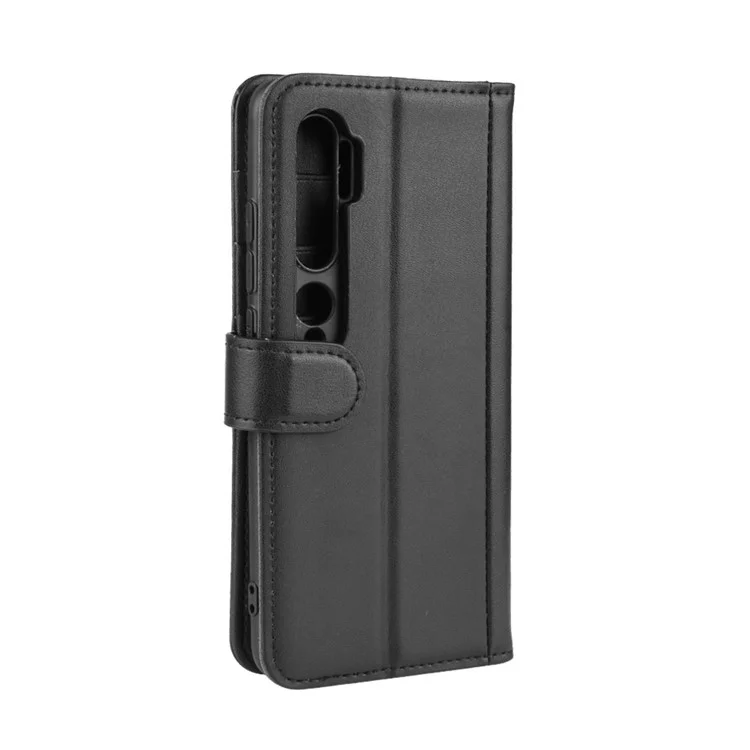 Couverture de Téléphone en Cuir Divisé Pour Xiaomi mi CC9 Pro / Mi Note 10 / Mi Note 10 Pro - le Noir