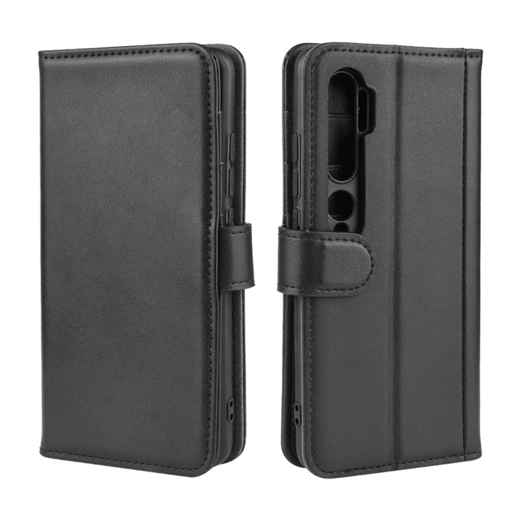 Couverture de Téléphone en Cuir Divisé Pour Xiaomi mi CC9 Pro / Mi Note 10 / Mi Note 10 Pro - le Noir