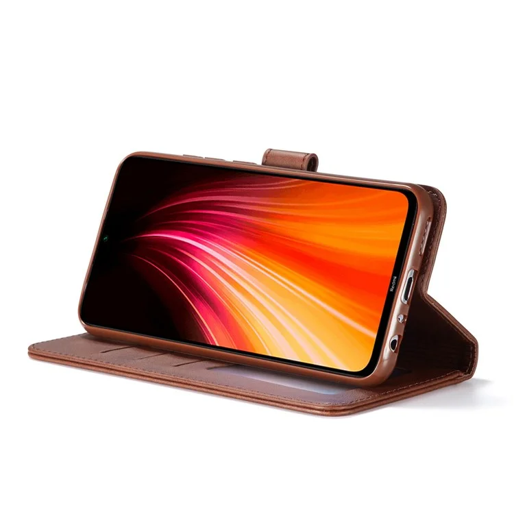 Étui portefeuille en cuir LC.IMEEKE pour Xiaomi Redmi Note 8T - Café