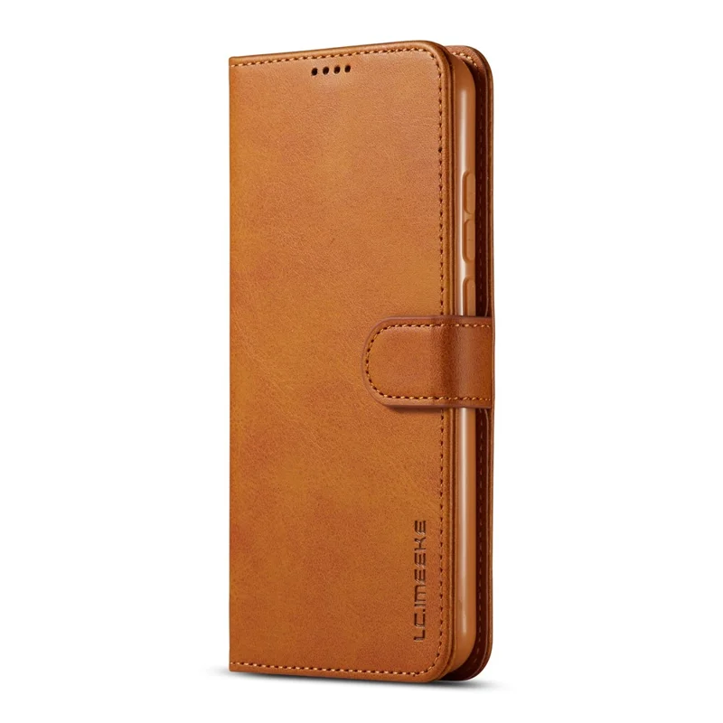 LC.IMEEKE Leather Wallet Case for Xiaomi Redmi Note 8T - Brown