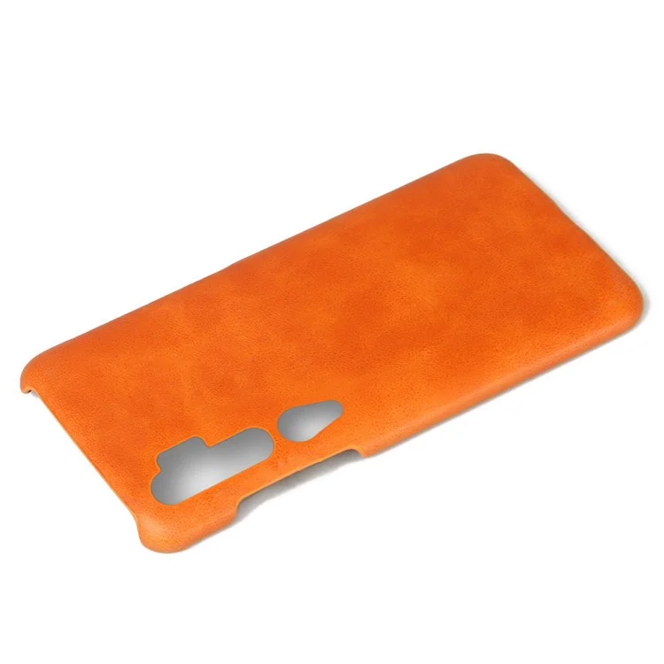 Funda dura de policarbonato con revestimiento de piel de caballo loco PU para Xiaomi Mi CC9 Pro / Mi Note 10/ Mi Note 10 Pro - Naranja