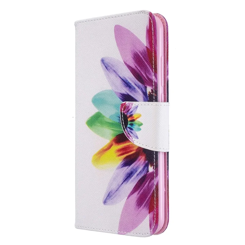 Pattern Printing Leather Wallet Case for Xiaomi Redmi Note 8T - Colorful Petals