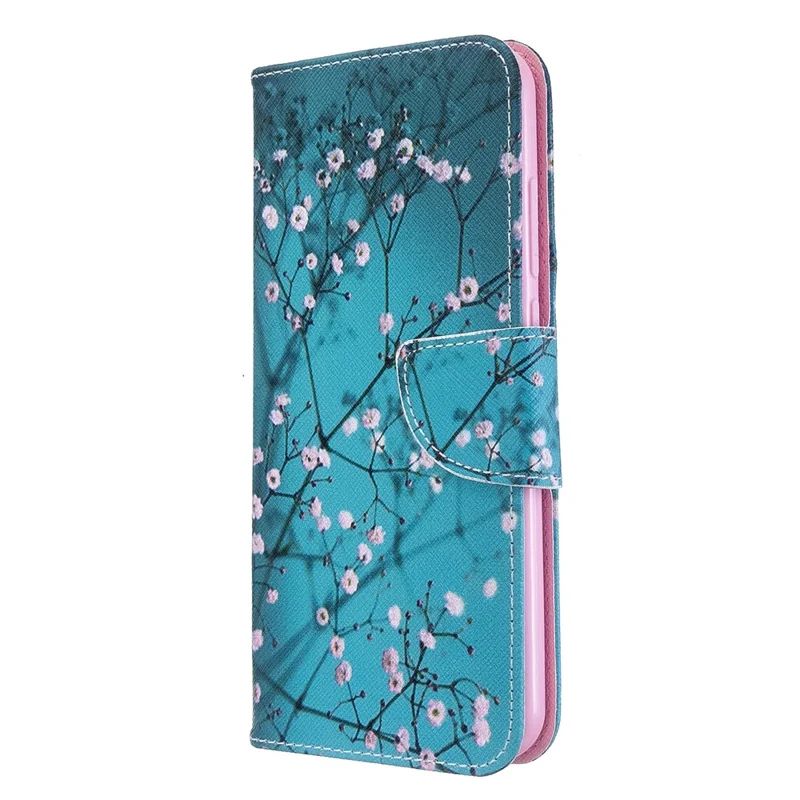 Pattern Printing Leather Wallet Case for Xiaomi Redmi Note 8T - Tree with Flowers
