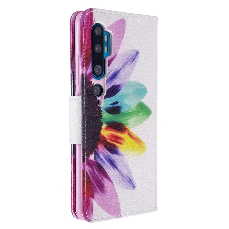 Estuche de Billetera de Cuero de Impresión de Patrones Para Xiaomi Mi CC9 Pro / Mi Nota 10 / Mi Nota 10 Pro - Pétalos Coloridos